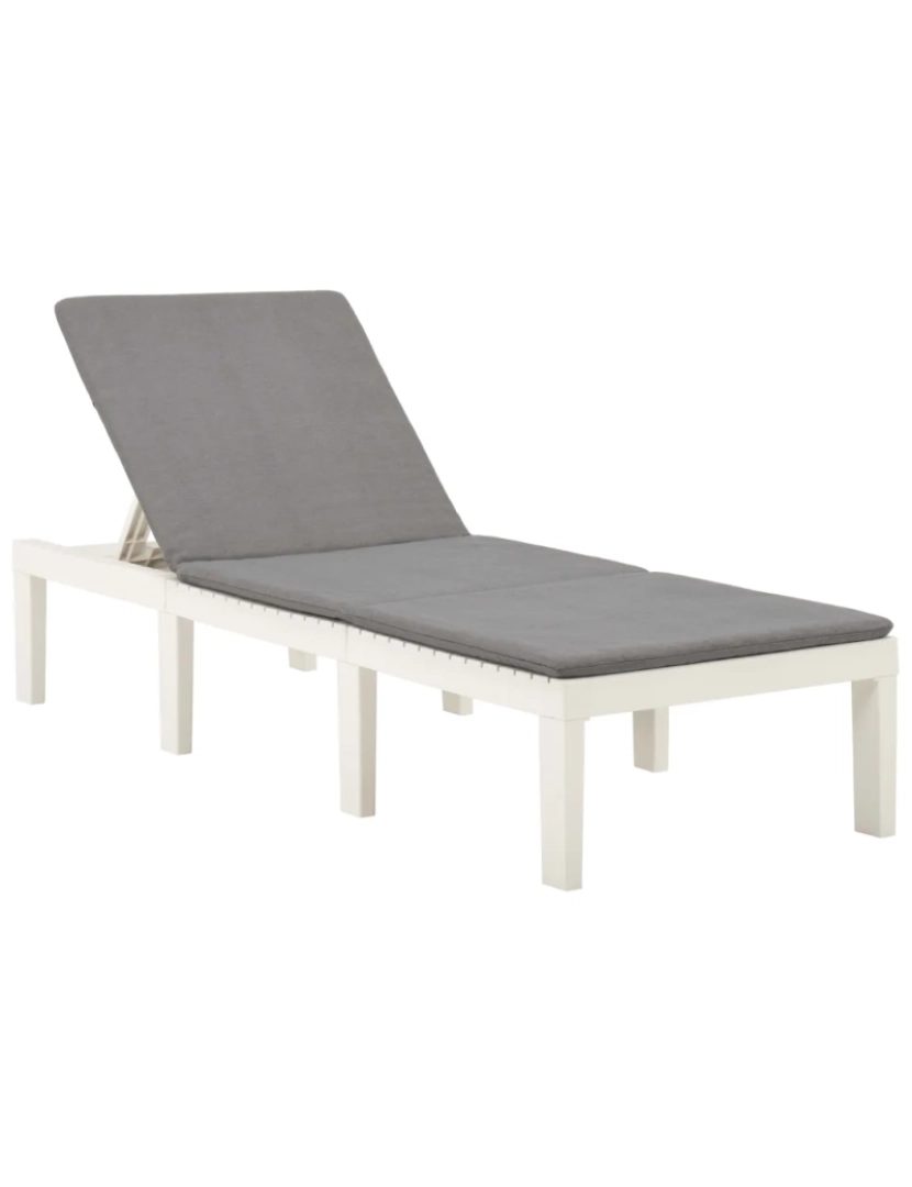 Vidaxl - espreguiçadeira，Cadeira de repouso，Cadeira de descanso com almofadão plástico branco CFW491345