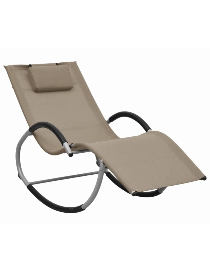 Vidaxl - espreguiçadeira，Cadeira de repouso，Cadeira de descanso com almofadão textilene cinzento-acastanhado CFW564213