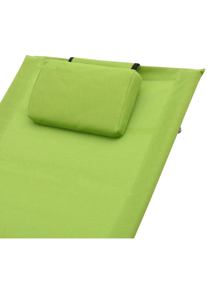 imagem de espreguiçadeira，Cadeira de repouso，Cadeira de descanso com almofadão textilene verde CFW8032365