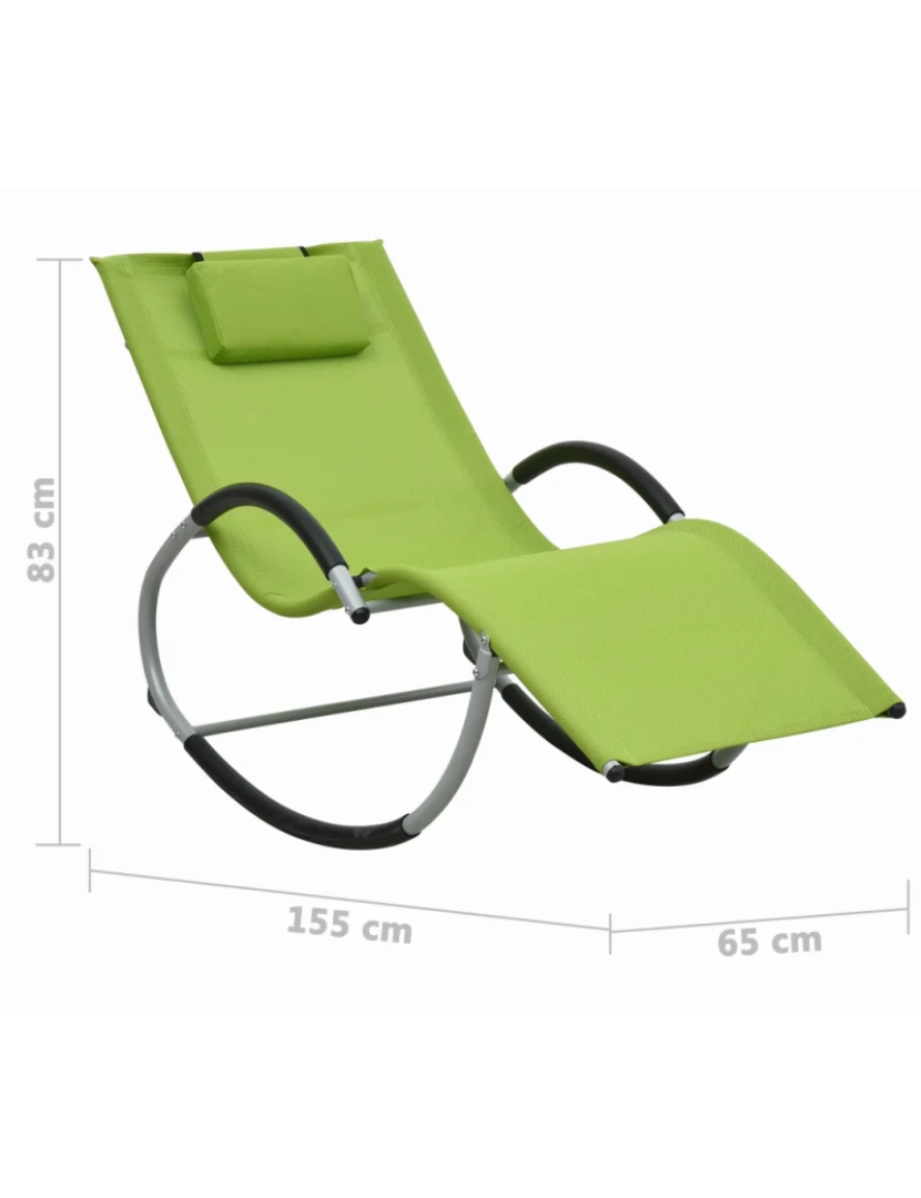 imagem de espreguiçadeira，Cadeira de repouso，Cadeira de descanso com almofadão textilene verde CFW8032366