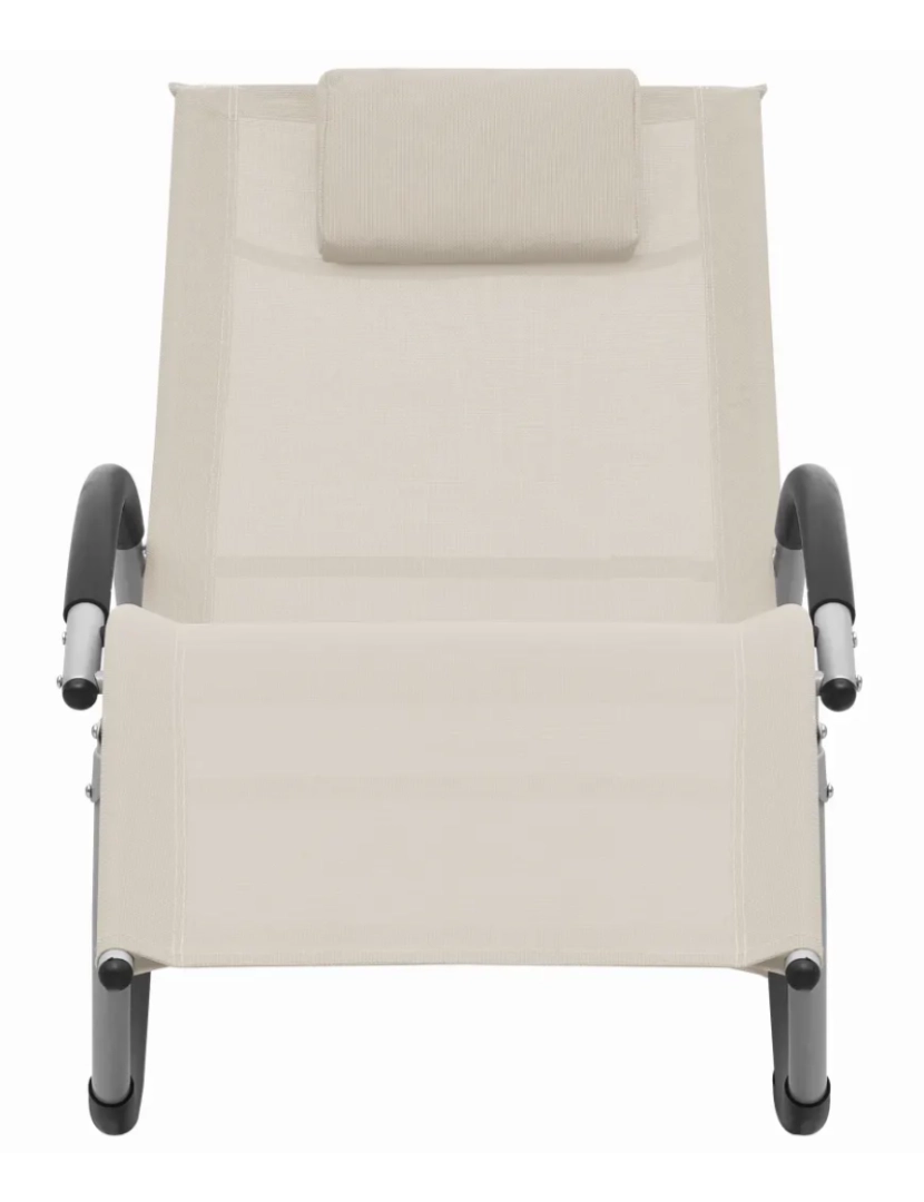 imagem de espreguiçadeira，Cadeira de repouso，Cadeira de descanso com almofadão textilene creme CFW8881732