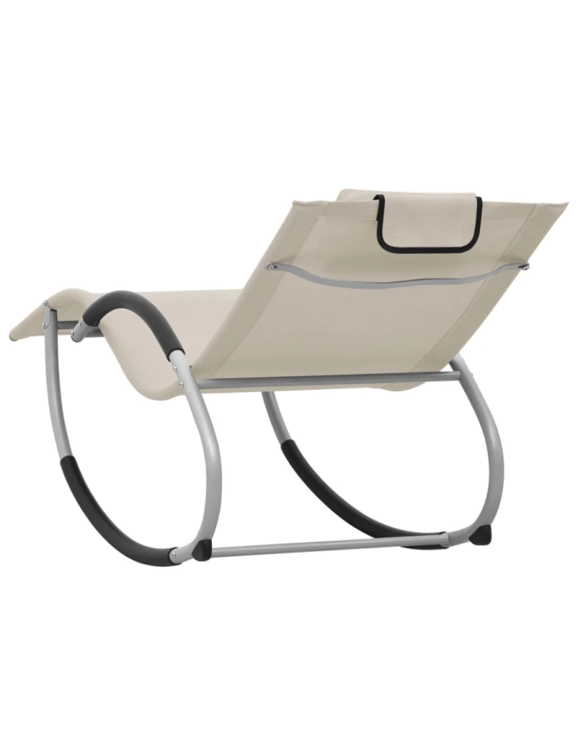 imagem de espreguiçadeira，Cadeira de repouso，Cadeira de descanso com almofadão textilene creme CFW8881734