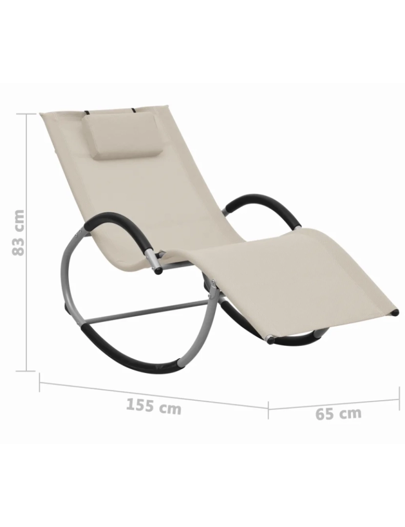 imagem de espreguiçadeira，Cadeira de repouso，Cadeira de descanso com almofadão textilene creme CFW8881736