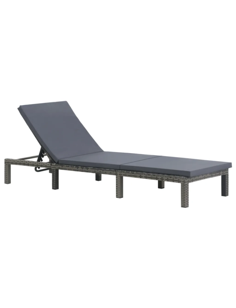 Vidaxl - espreguiçadeira，Cadeira de repouso，Cadeira de descanso com almofadão vime PE antracite CFW972236