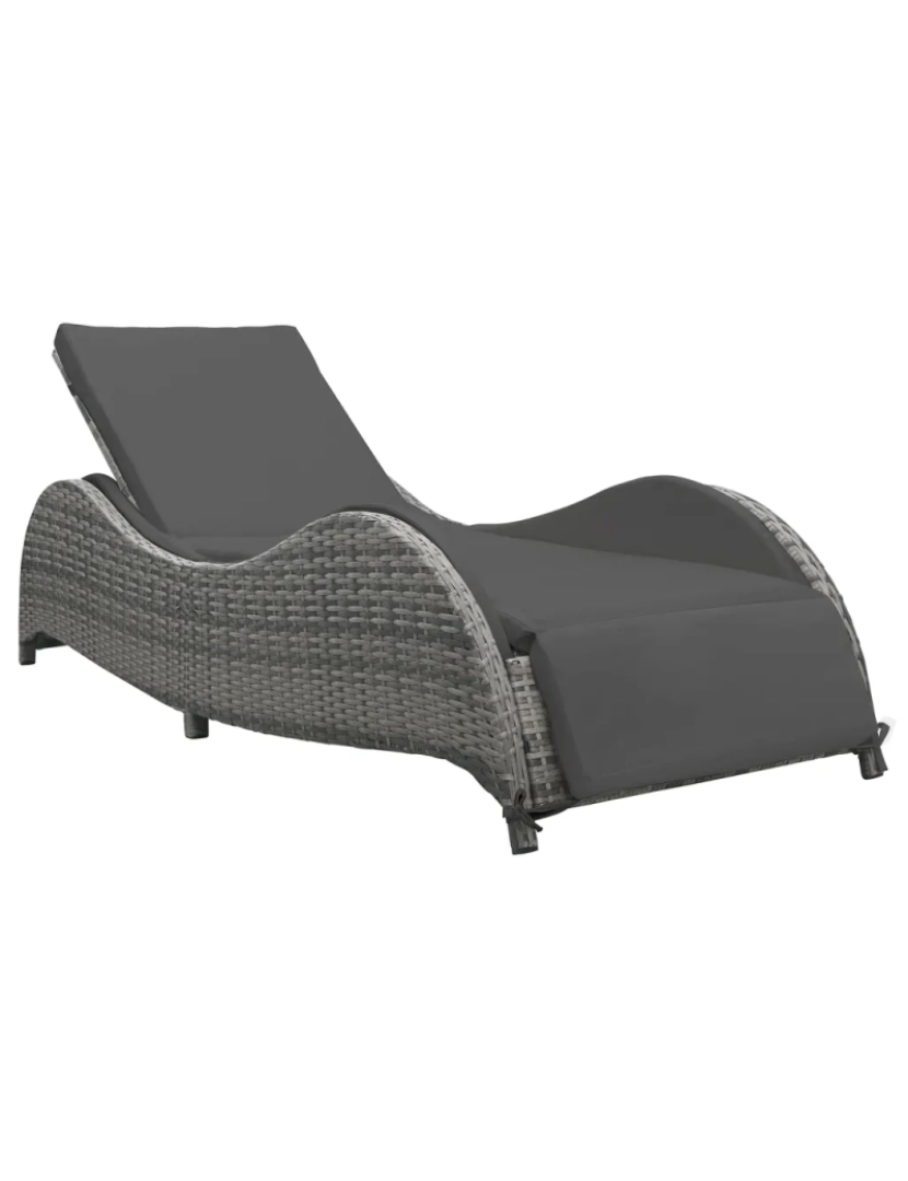 Vidaxl - espreguiçadeira，Cadeira de repouso，Cadeira de descanso com almofadão vime PE antracite CFW390365