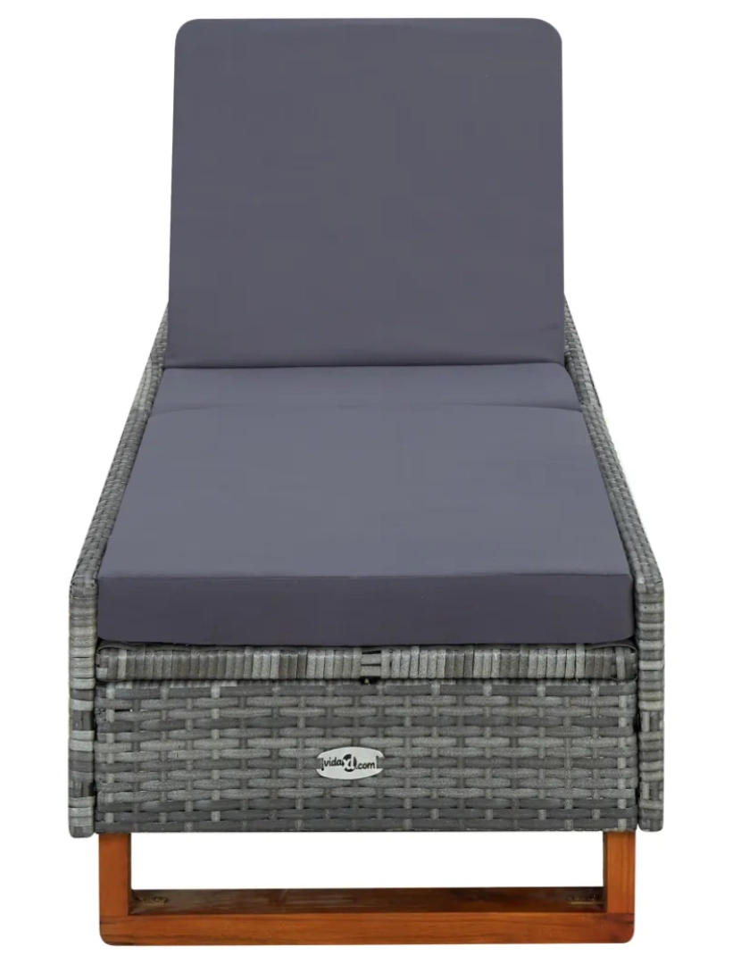 imagem de espreguiçadeira，Cadeira de repouso，Cadeira de descanso com almofadão vime PE cinzento CFW5774482