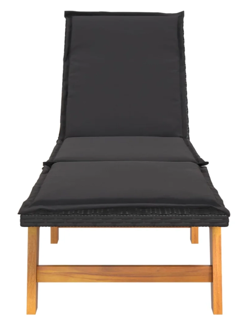 imagem de espreguiçadeira，Cadeira de repouso，Cadeira de descanso com almofadão vime PE e acácia maciça CFW4974434
