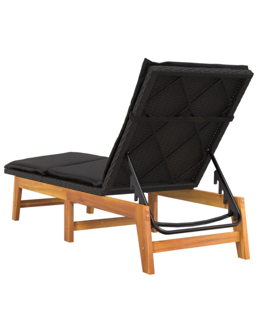imagem de espreguiçadeira，Cadeira de repouso，Cadeira de descanso com almofadão vime PE e acácia maciça CFW4974437