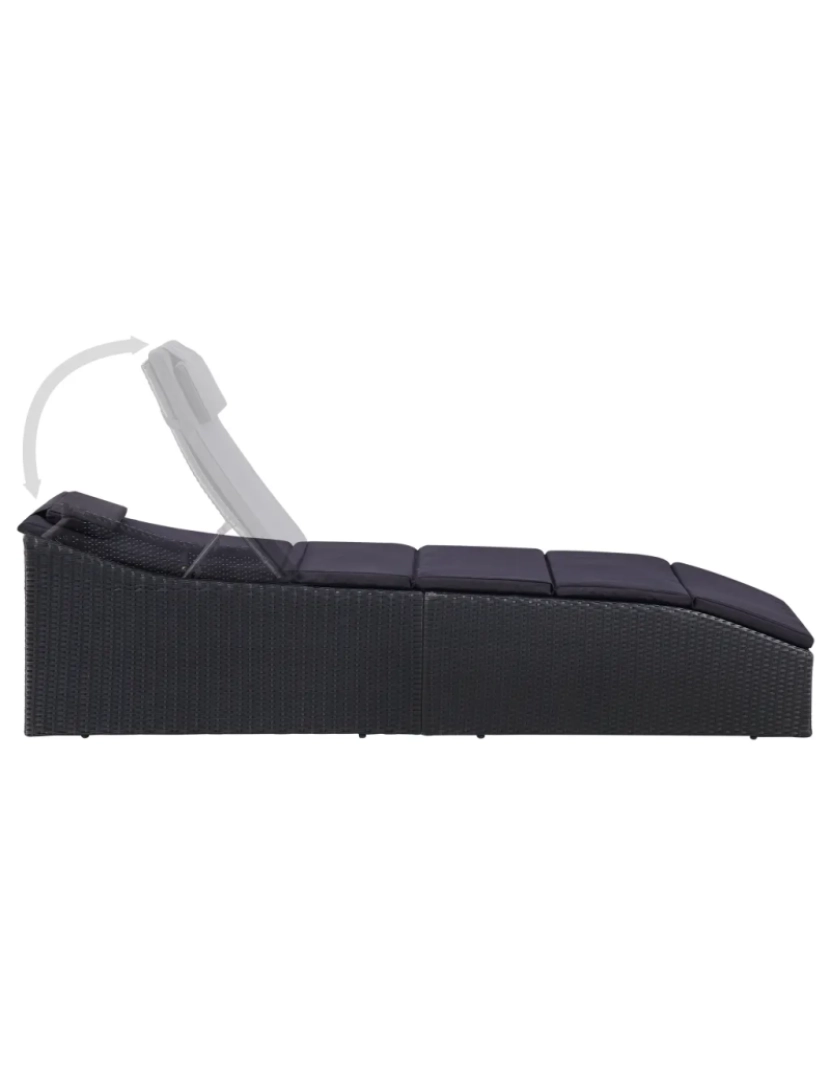 imagem de espreguiçadeira，Cadeira de repouso，Cadeira de descanso com almofadão vime PE preto CFW7801943