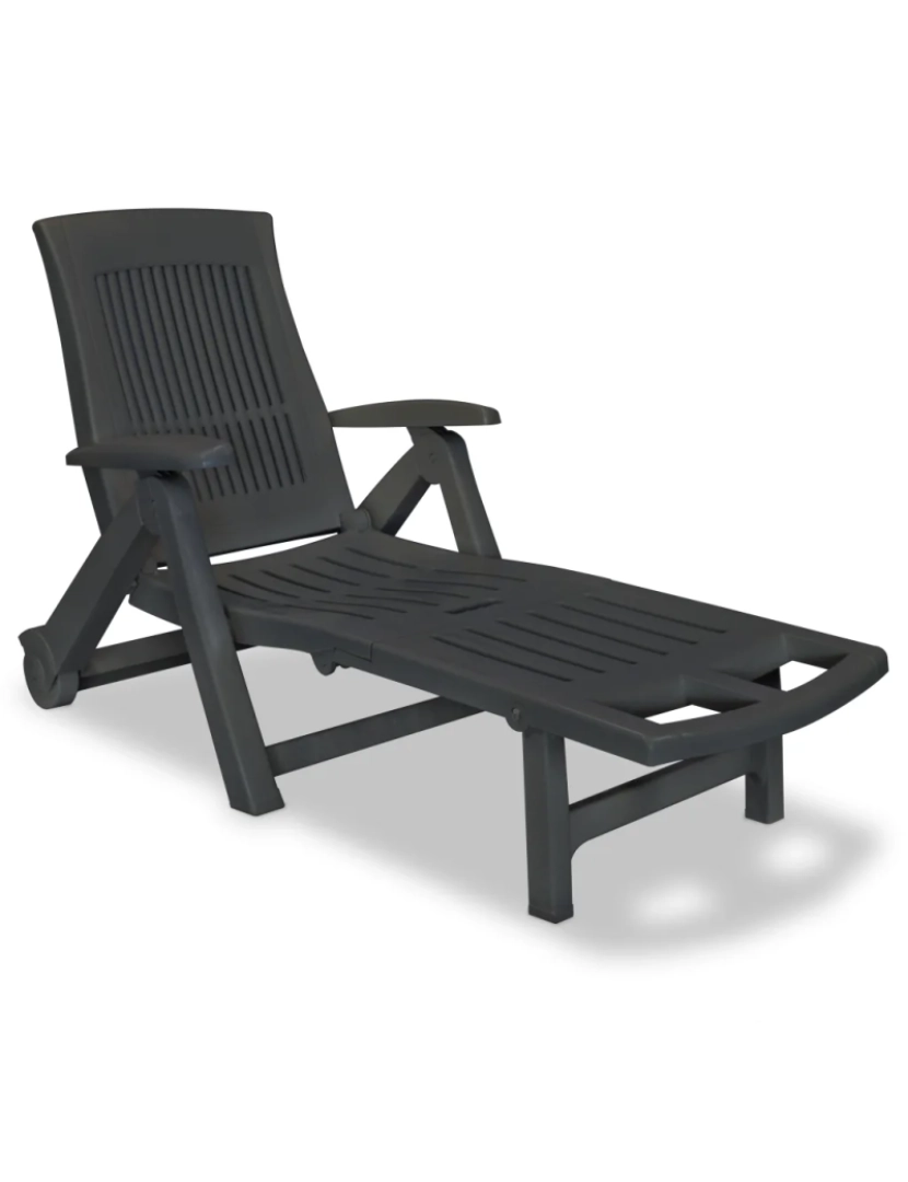 Vidaxl - espreguiçadeira，Cadeira de repouso，Cadeira de descanso com apoio de pés plástico antracite CFW552478