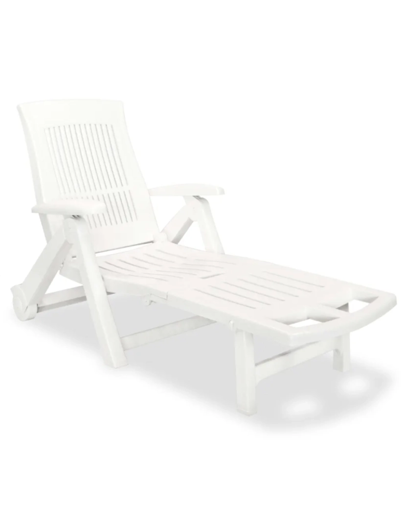 imagem de espreguiçadeira，Cadeira de repouso，Cadeira de descanso com apoio de pés plástico branco CFW2282161