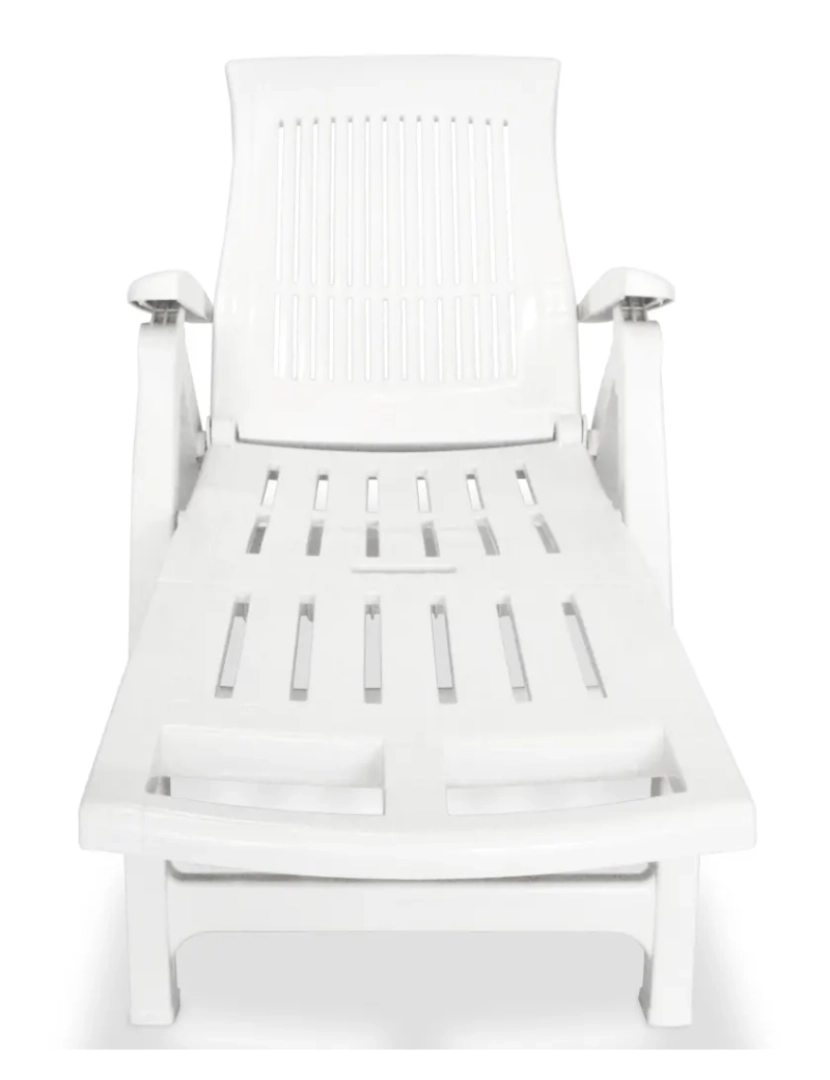 imagem de espreguiçadeira，Cadeira de repouso，Cadeira de descanso com apoio de pés plástico branco CFW2282162