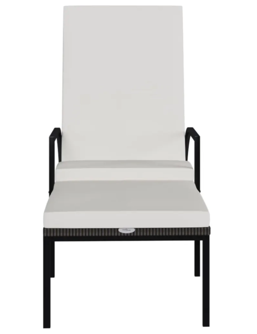 imagem de espreguiçadeira，Cadeira de repouso，Cadeira de descanso com apoio de pés vime PE castanho CFW7863523