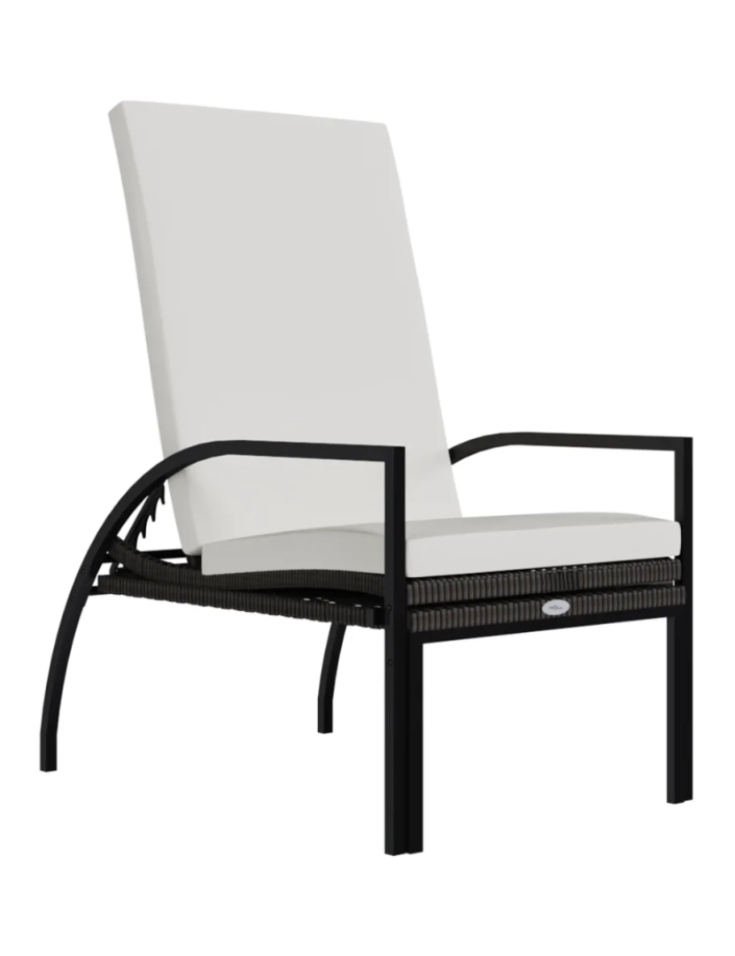 imagem de espreguiçadeira，Cadeira de repouso，Cadeira de descanso com apoio de pés vime PE castanho CFW7863527