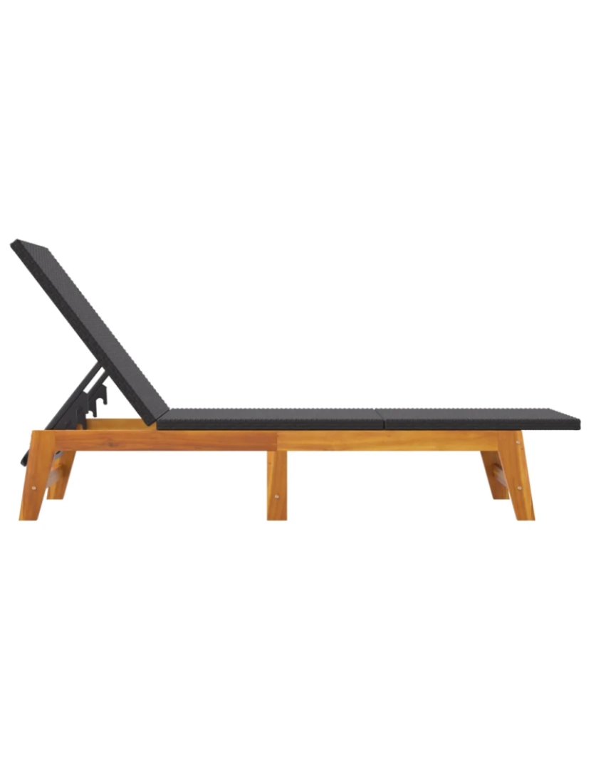 imagem de espreguiçadeira，Cadeira de repouso，Cadeira de descanso com mesa vime PE e madeira de acácia maciça CFW6880487