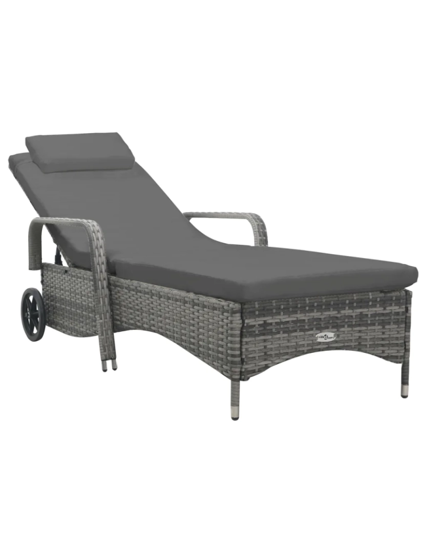Vidaxl - espreguiçadeira，Cadeira de repouso，Cadeira de descanso com rodas vime PE antracite CFW137084