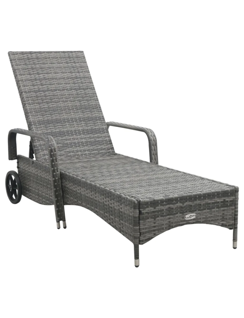 imagem de espreguiçadeira，Cadeira de repouso，Cadeira de descanso com rodas vime PE antracite CFW1370842