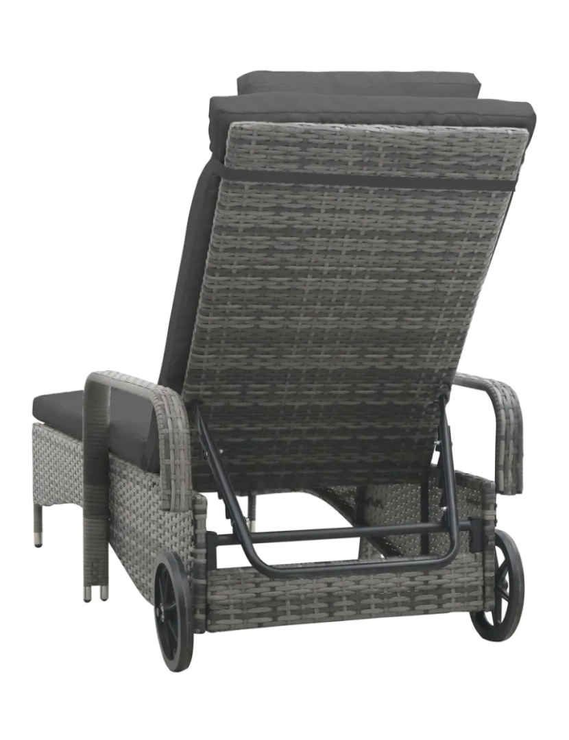 imagem de espreguiçadeira，Cadeira de repouso，Cadeira de descanso com rodas vime PE antracite CFW1370844