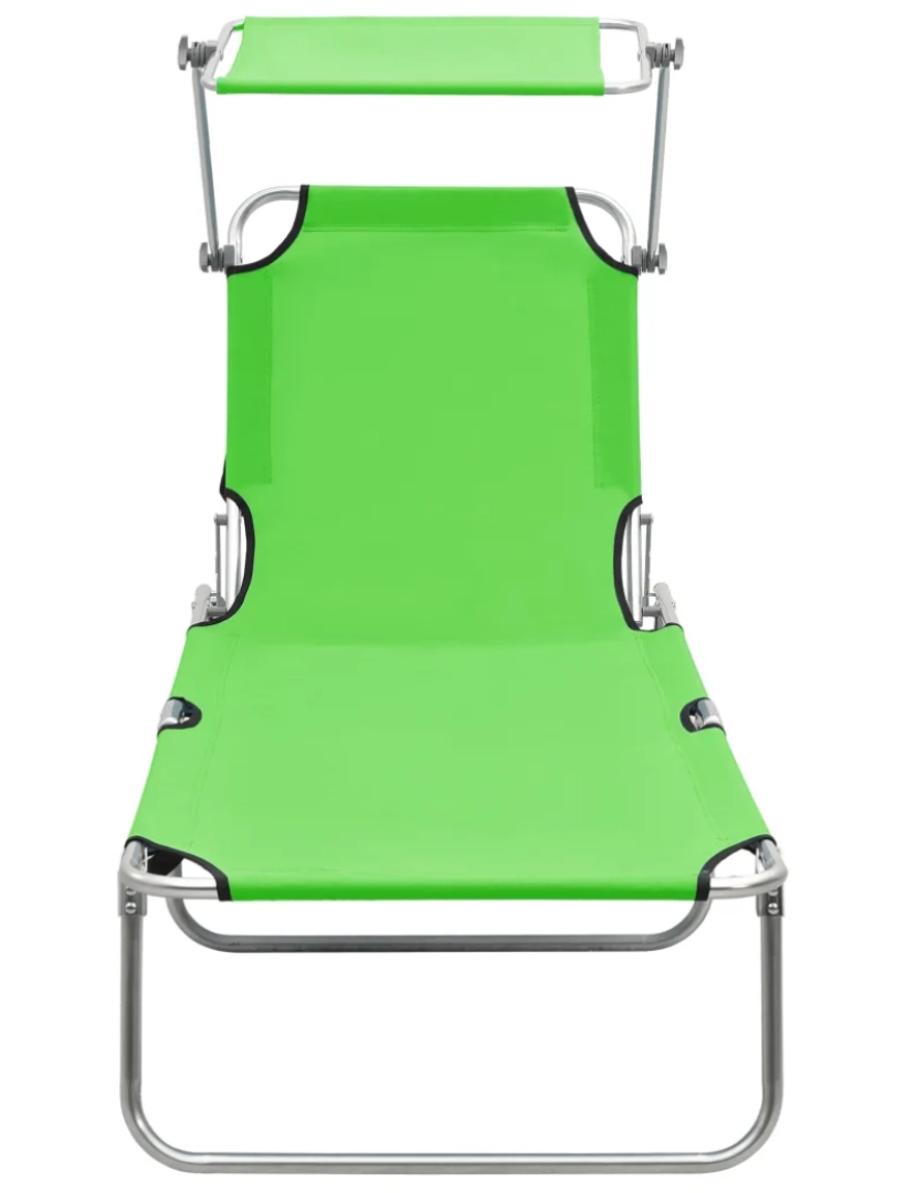 imagem de espreguiçadeira，Cadeira de repouso，Cadeira de descanso com toldo aço verde-maçã CFW4963123