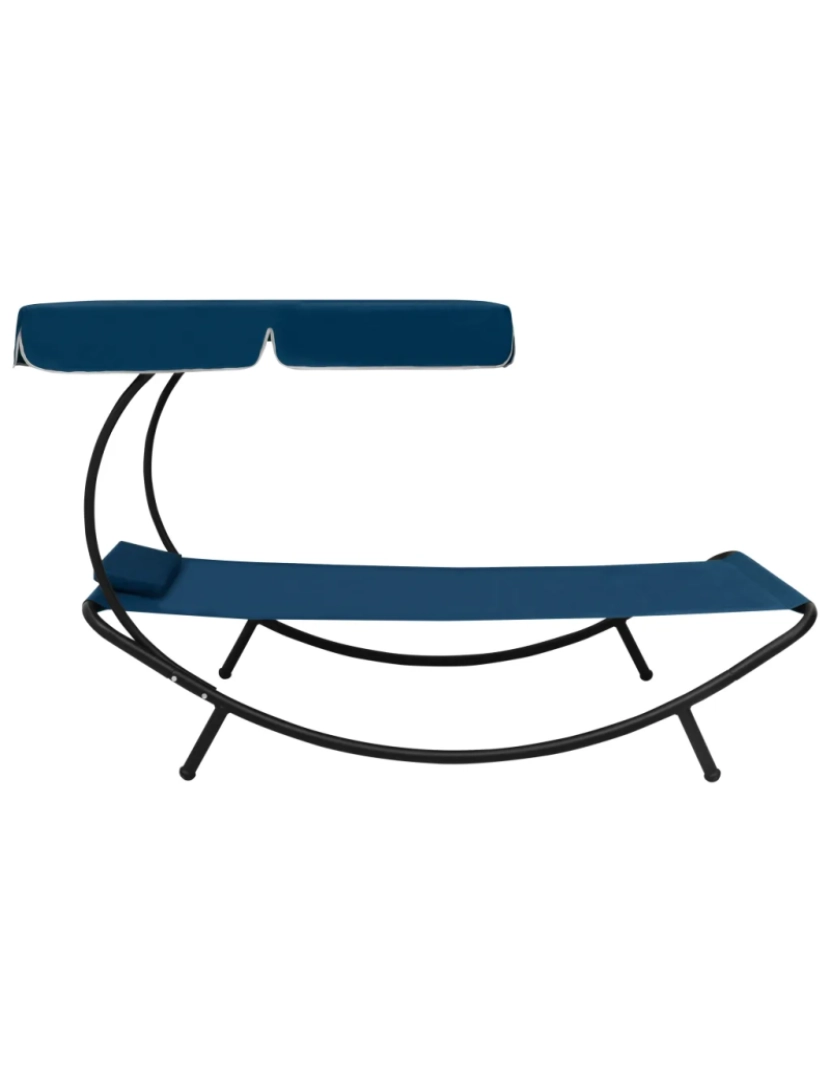 imagem de espreguiçadeira，Cadeira de repouso，Cadeira de descanso com toldo e almofada azul CFW2377813