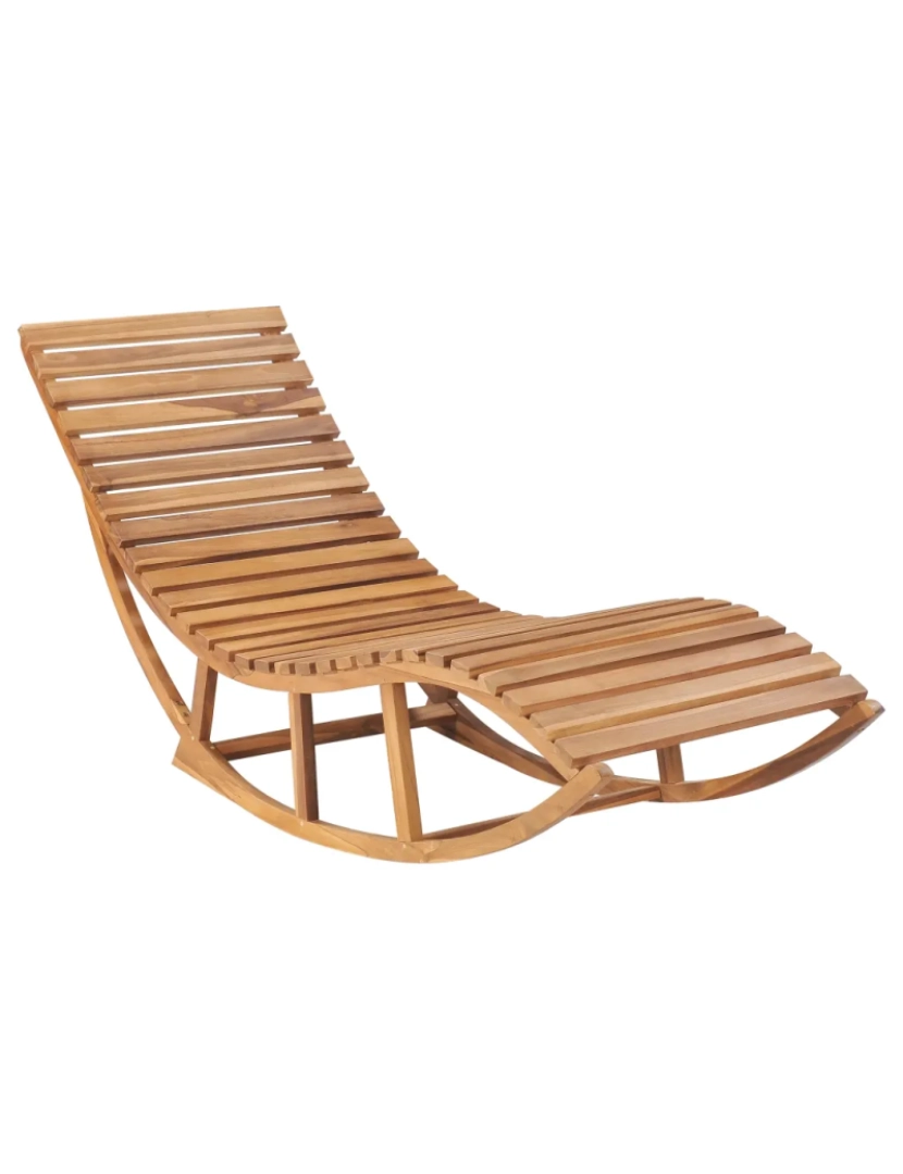 imagem de espreguiçadeira，Cadeira de repouso，Cadeira de descanso de baloiçar com almofadão madeira teca maciça CFW9848522
