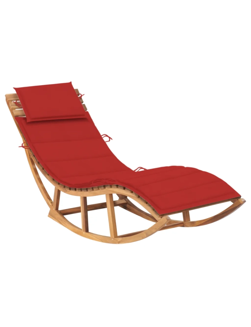 Vidaxl - espreguiçadeira，Cadeira de repouso，Cadeira de descanso de baloiçar com almofadão madeira teca maciça CFW848504