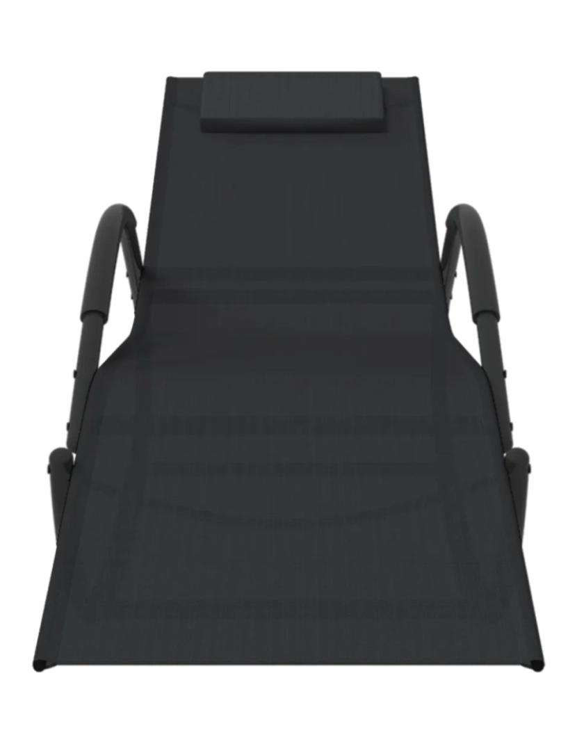 imagem de espreguiçadeira，Cadeira de repouso，Cadeira de descanso de baloiço aço e textilene preto CFW8645923