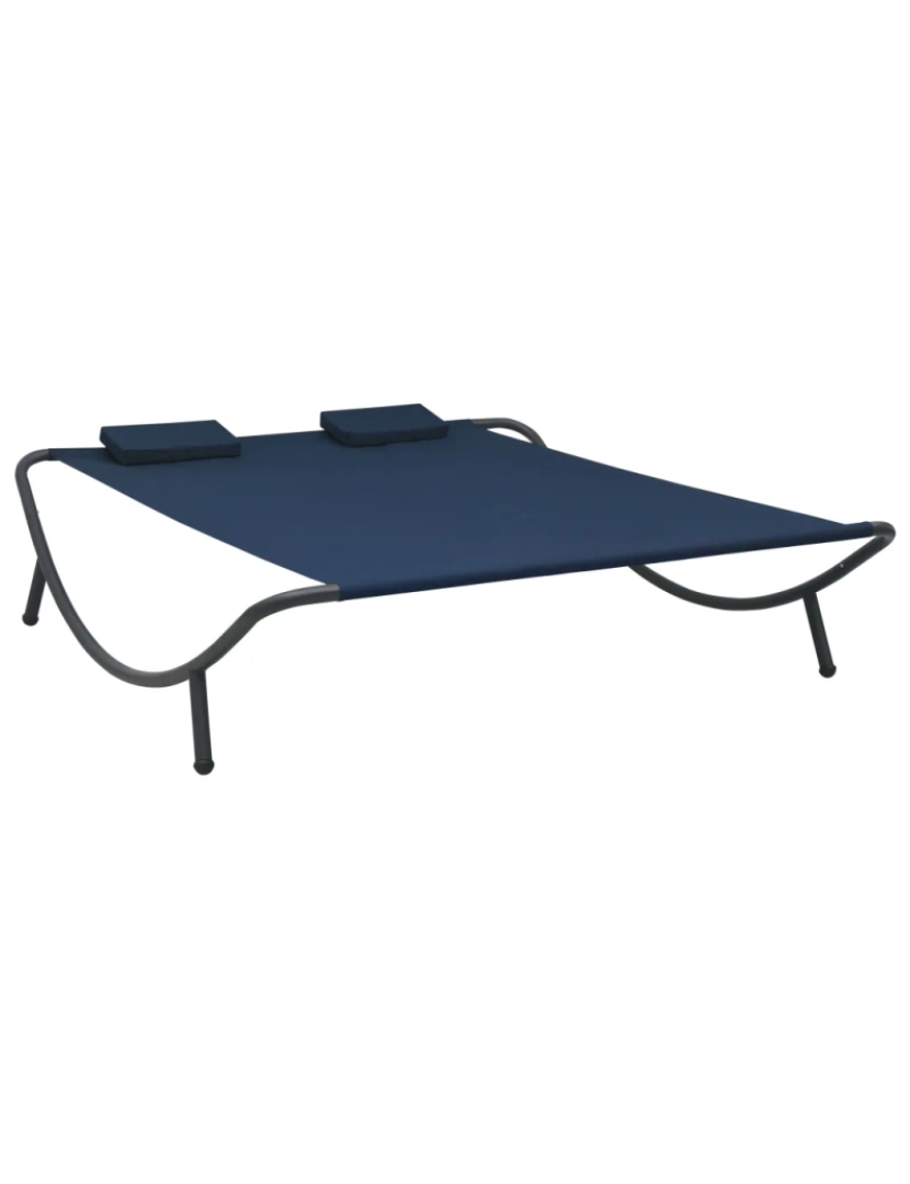 imagem de espreguiçadeira，Cadeira de repouso，Cadeira de descanso de exterior em tecido azul CFW7938561