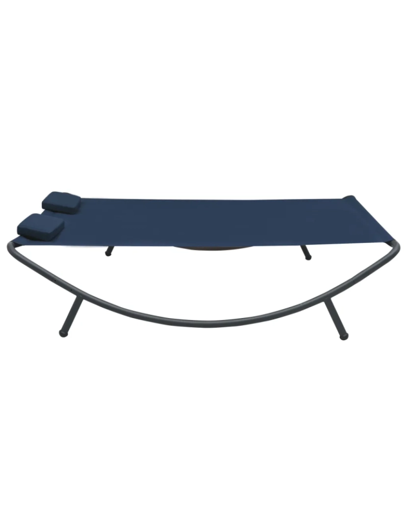 imagem de espreguiçadeira，Cadeira de repouso，Cadeira de descanso de exterior em tecido azul CFW7938563