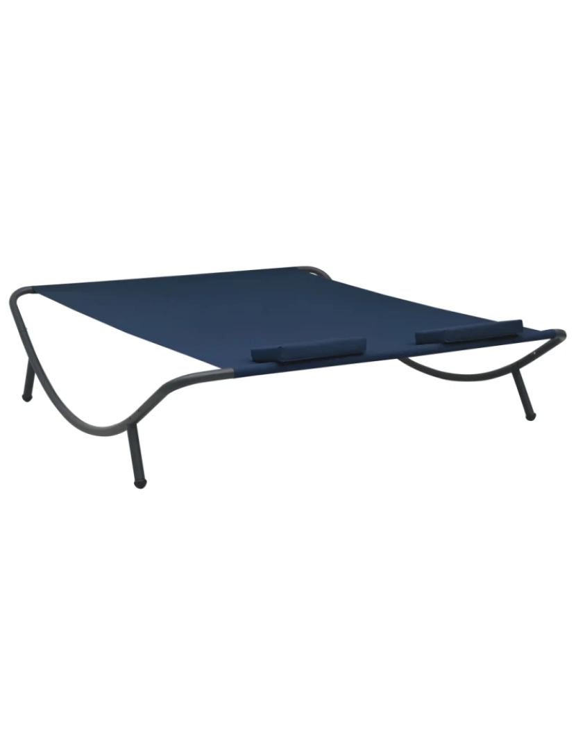 imagem de espreguiçadeira，Cadeira de repouso，Cadeira de descanso de exterior em tecido azul CFW7938564