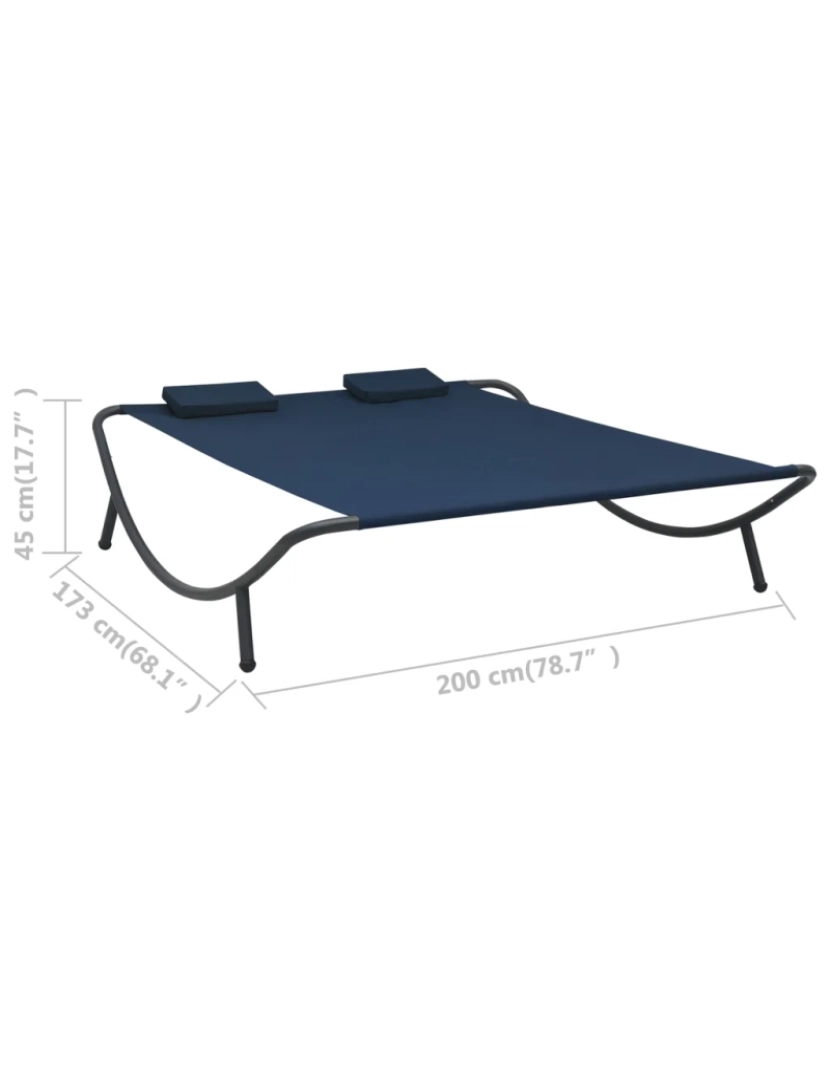 imagem de espreguiçadeira，Cadeira de repouso，Cadeira de descanso de exterior em tecido azul CFW7938567