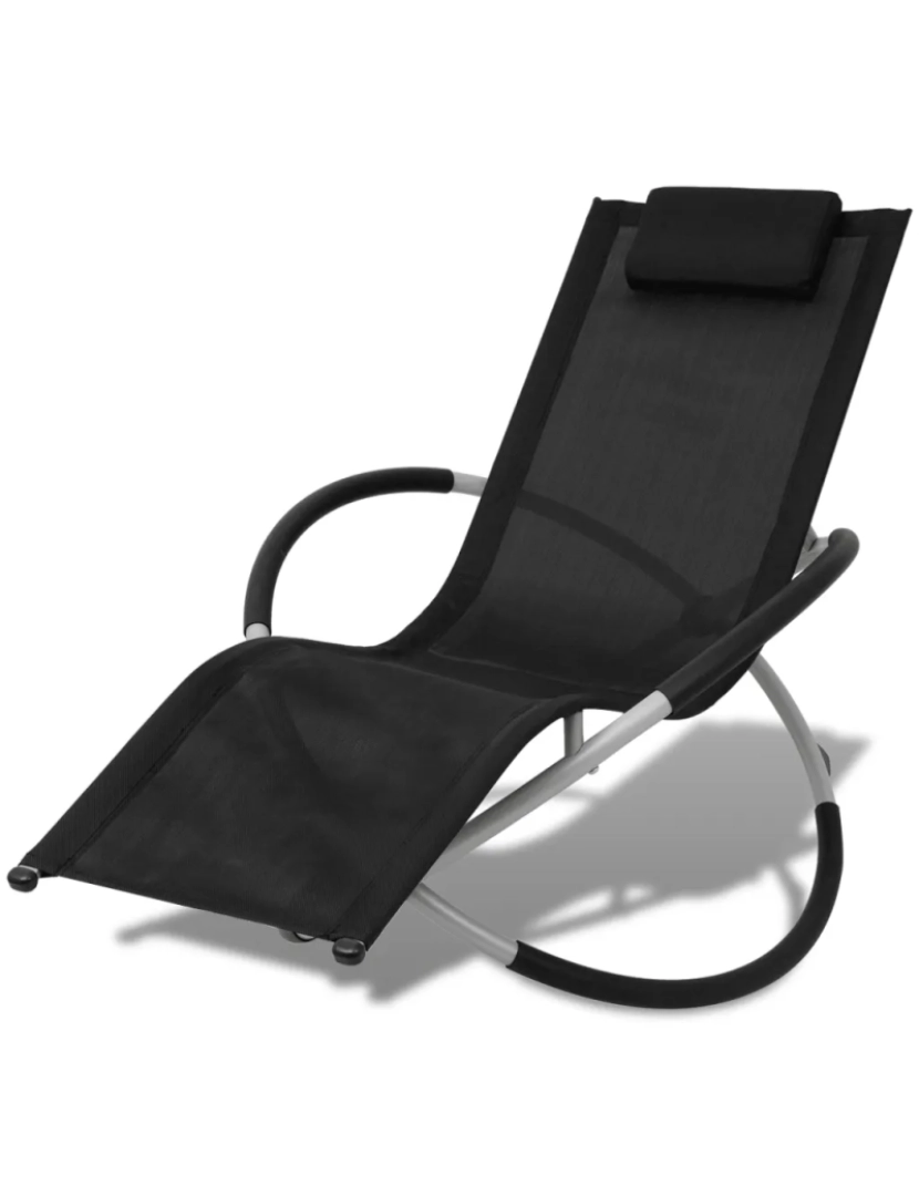 Vidaxl - espreguiçadeira，Cadeira de repouso，Cadeira de descanso de exterior geométrica aço preto e cinzento CFW395914