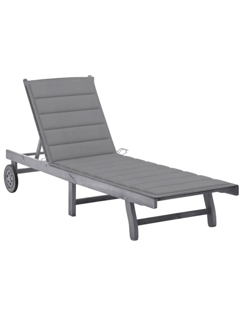 Vidaxl - espreguiçadeira，Cadeira de repouso，Cadeira de descanso de jardim c/ almofadão acácia maciça cinzento CFW366631
