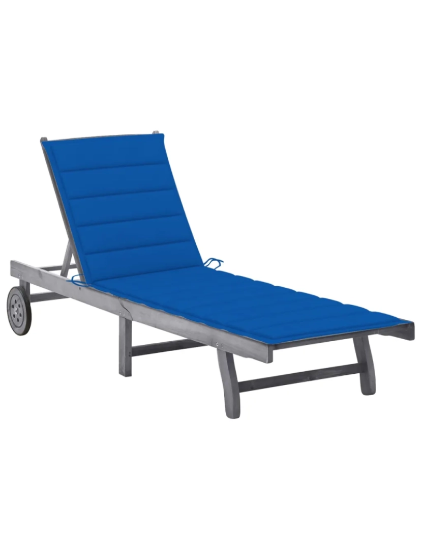Vidaxl - espreguiçadeira，Cadeira de repouso，Cadeira de descanso de jardim c/ almofadão acácia maciça cinzento CFW727020