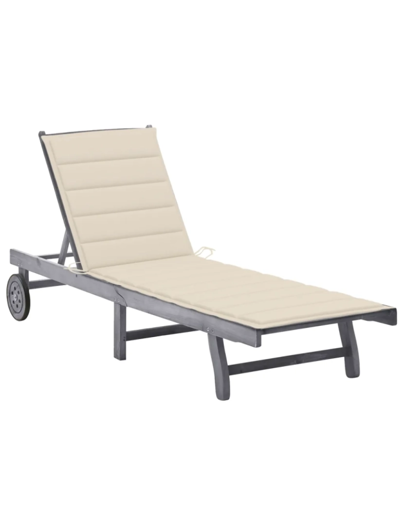 Vidaxl - espreguiçadeira，Cadeira de repouso，Cadeira de descanso de jardim c/ almofadão acácia maciça cinzento CFW311451