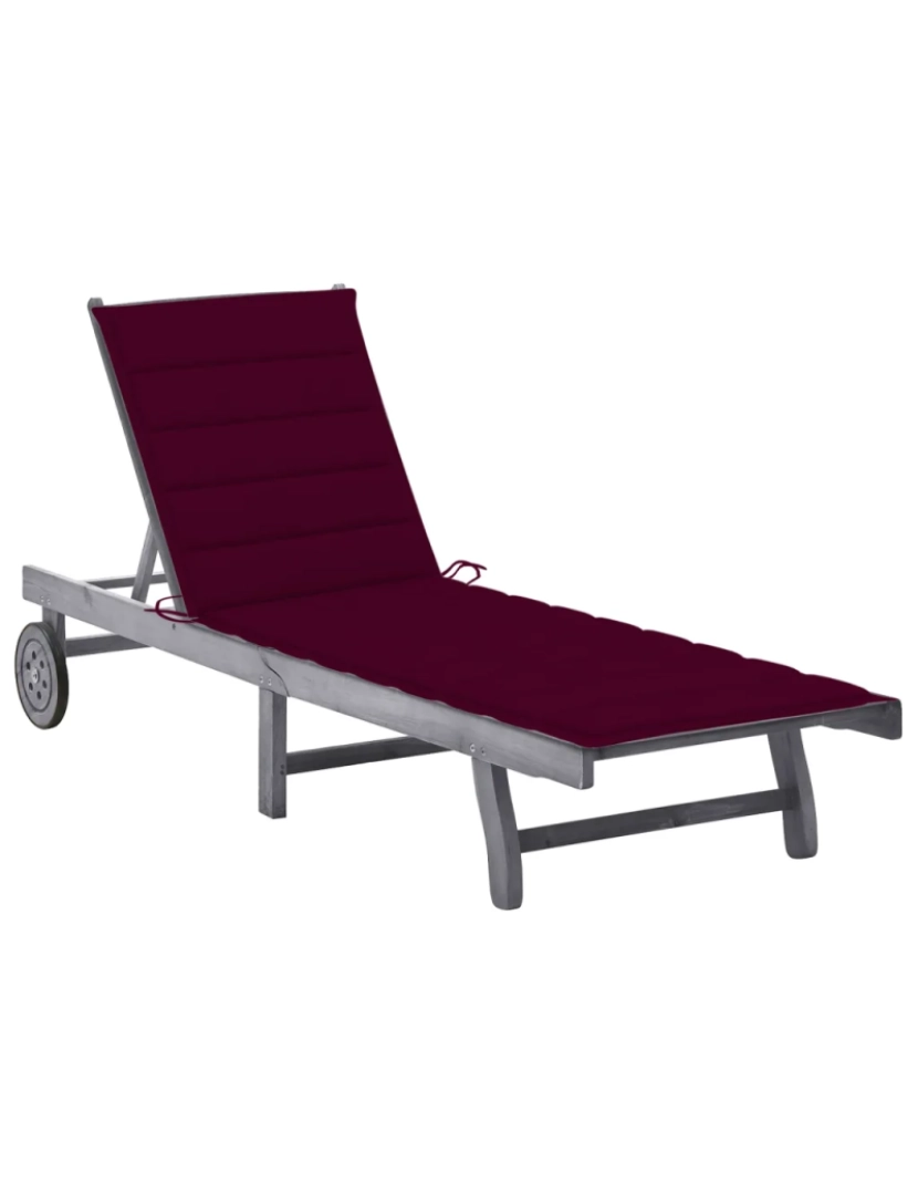 Vidaxl - espreguiçadeira，Cadeira de repouso，Cadeira de descanso de jardim c/ almofadão acácia maciça cinzento CFW670162