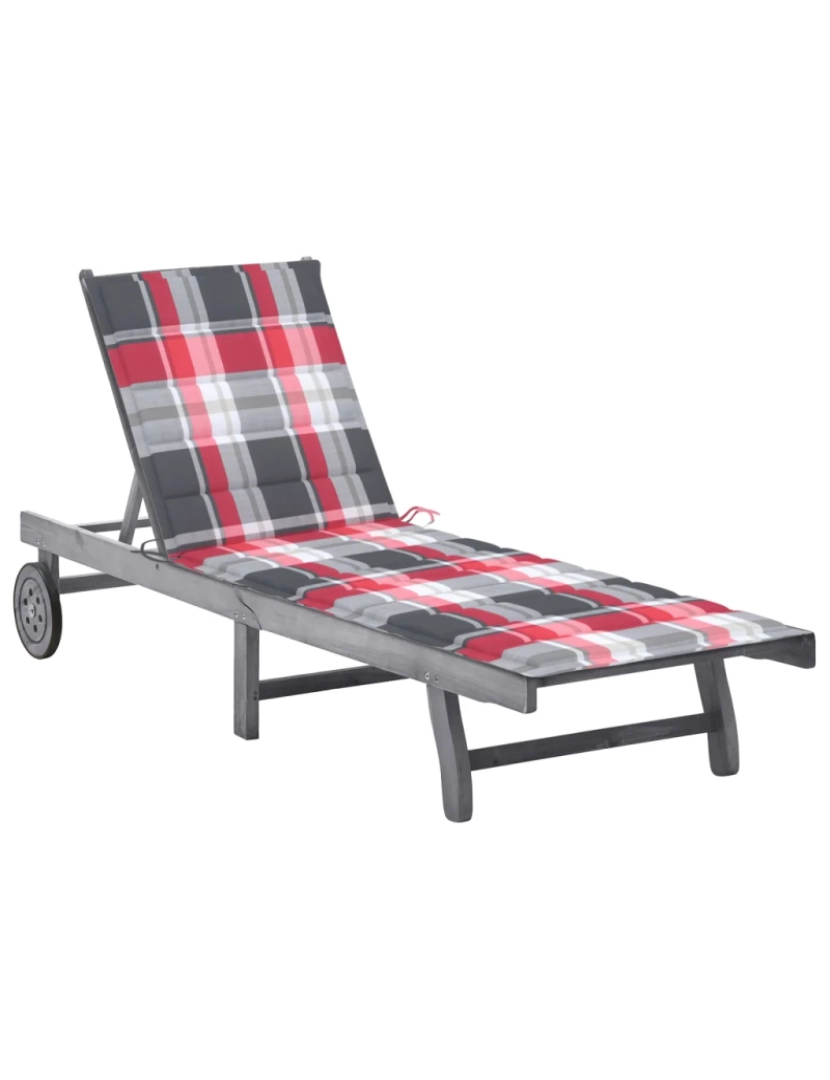 Vidaxl - espreguiçadeira，Cadeira de repouso，Cadeira de descanso de jardim c/ almofadão acácia maciça cinzento CFW545267