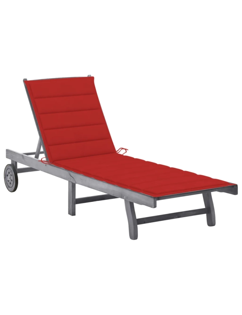 Vidaxl - espreguiçadeira，Cadeira de repouso，Cadeira de descanso de jardim c/ almofadão acácia maciça cinzento CFW698248