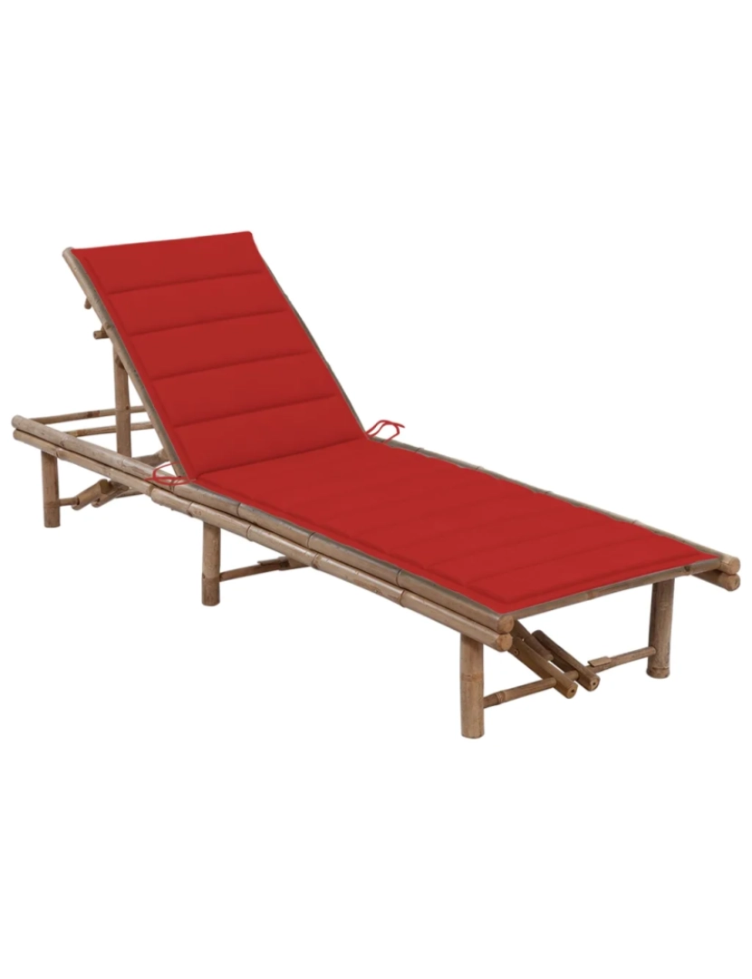 Vidaxl - espreguiçadeira，Cadeira de repouso，Cadeira de descanso de jardim com almofadão bambu CFW609280