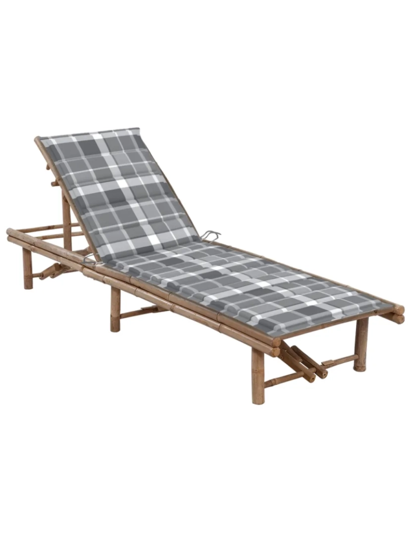 Vidaxl - espreguiçadeira，Cadeira de repouso，Cadeira de descanso de jardim com almofadão bambu CFW225106