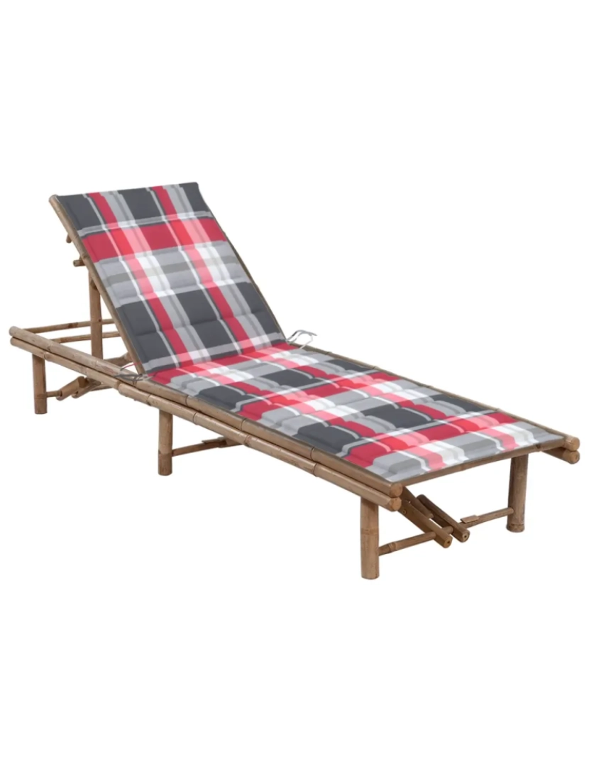 Vidaxl - espreguiçadeira，Cadeira de repouso，Cadeira de descanso de jardim com almofadão bambu CFW862484