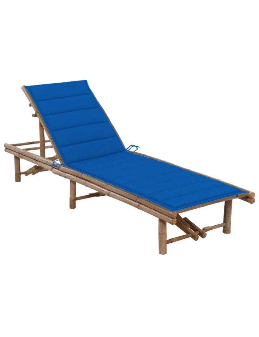 Vidaxl - espreguiçadeira，Cadeira de repouso，Cadeira de descanso de jardim com almofadão bambu CFW633757