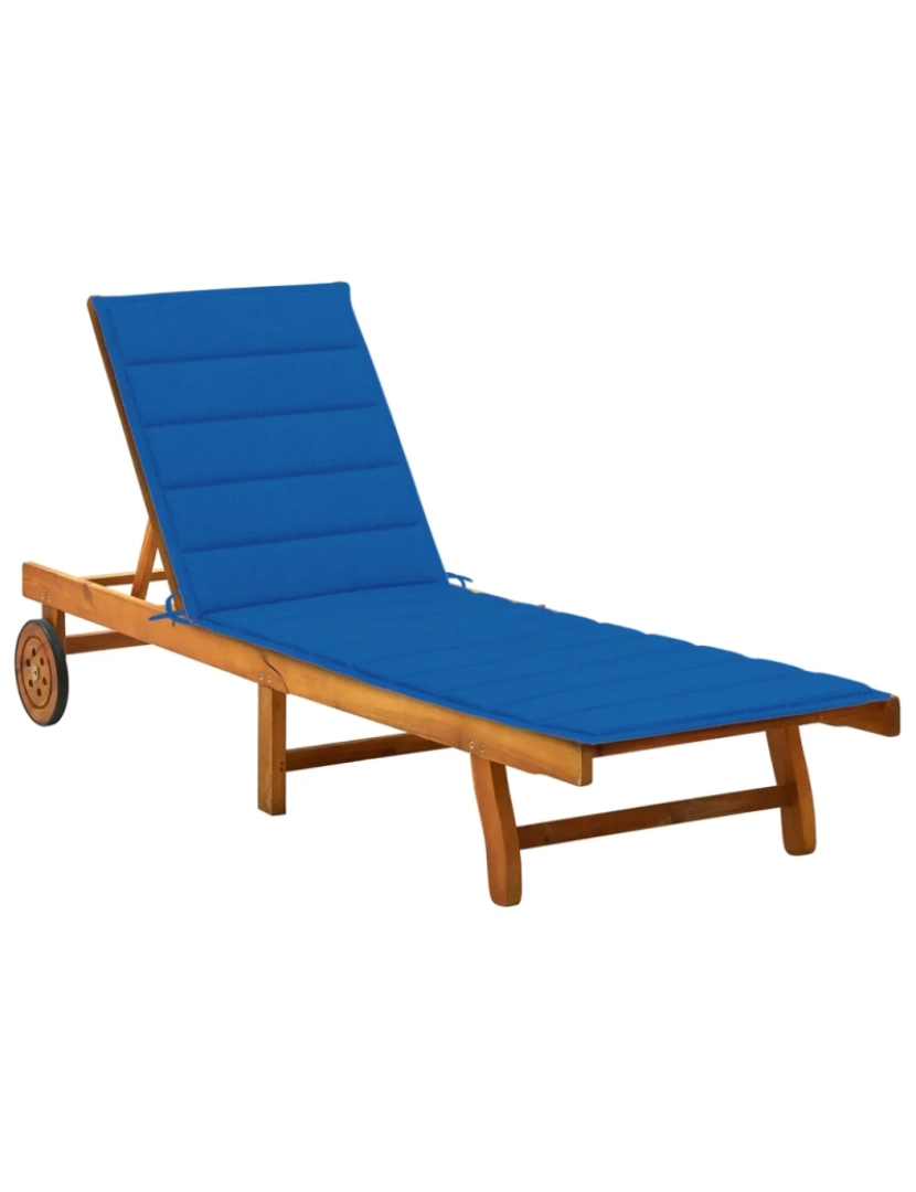 Vidaxl - espreguiçadeira，Cadeira de repouso，Cadeira de descanso de jardim com almofadão madeira acácia maciça CFW374669
