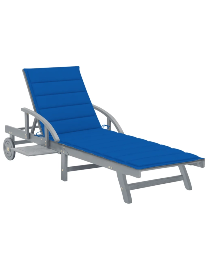 Vidaxl - espreguiçadeira，Cadeira de repouso，Cadeira de descanso de jardim com almofadão madeira acácia maciça CFW640643