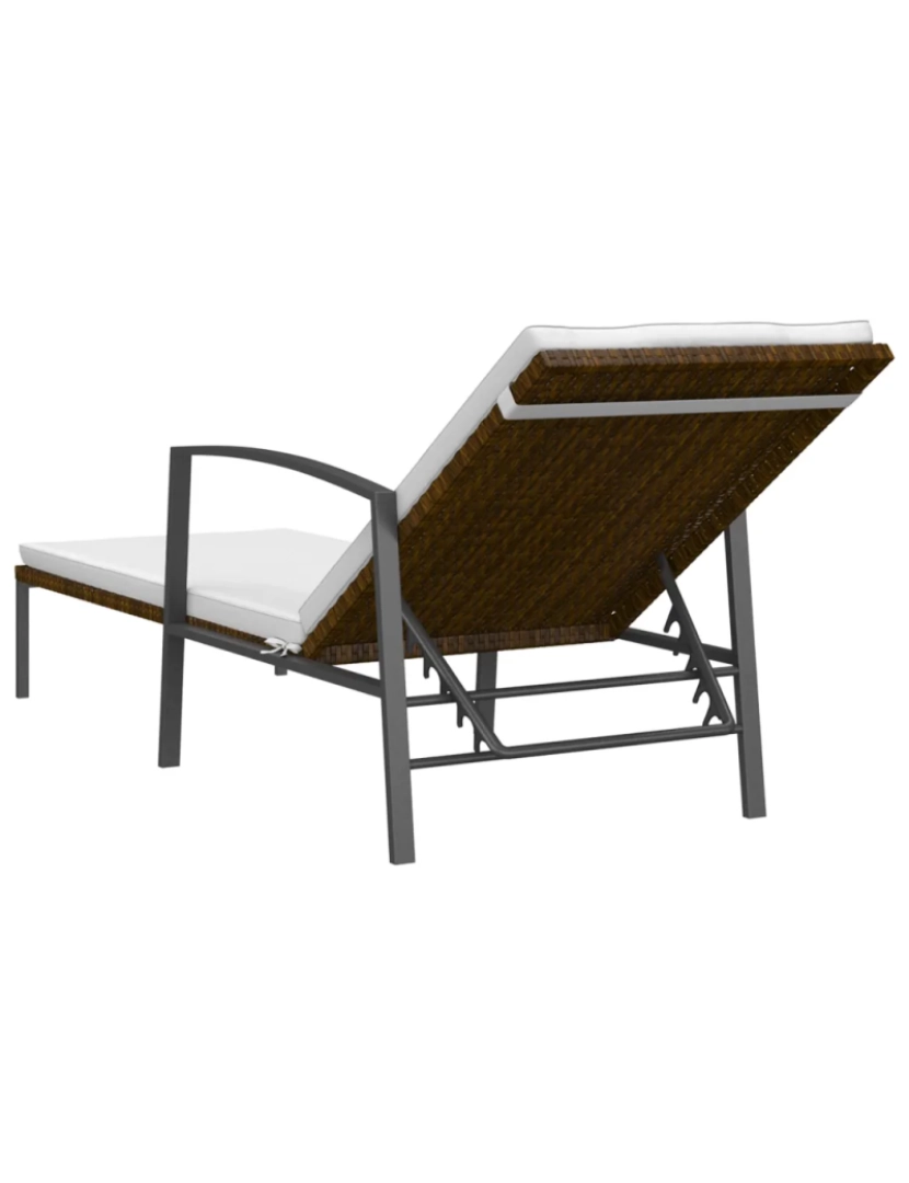 imagem de espreguiçadeira，Cadeira de repouso，Cadeira de descanso de jardim com almofadão vime PE castanho CFW2174235