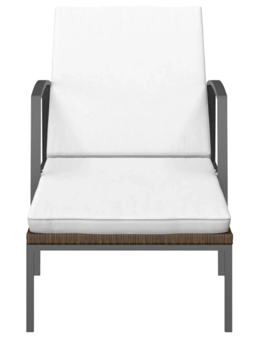 imagem de espreguiçadeira，Cadeira de repouso，Cadeira de descanso de jardim com almofadão vime PE castanho CFW3041133