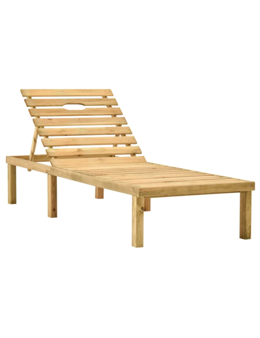 imagem de espreguiçadeira，Cadeira de repouso，Cadeira de descanso de jardim com mesa e almofadão pinho impregnado CFW3543843