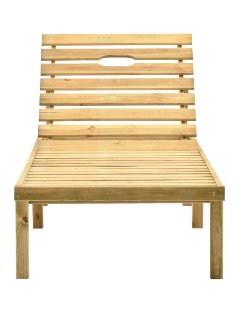imagem de espreguiçadeira，Cadeira de repouso，Cadeira de descanso de jardim com mesa e almofadão pinho impregnado CFW3543844