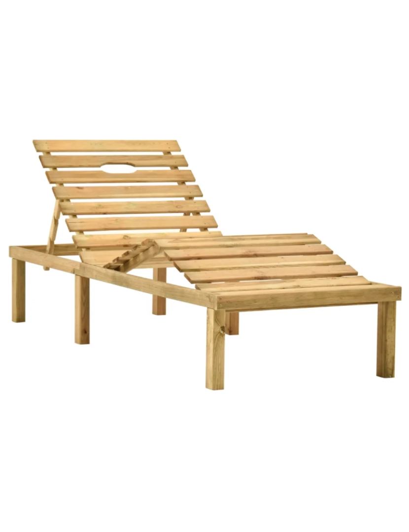 imagem de espreguiçadeira，Cadeira de repouso，Cadeira de descanso de jardim com mesa e almofadão pinho impregnado CFW8018453