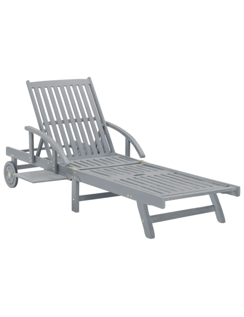 Vidaxl - espreguiçadeira，Cadeira de repouso，Cadeira de descanso de jardim madeira acácia maciça cinzento CFW947333